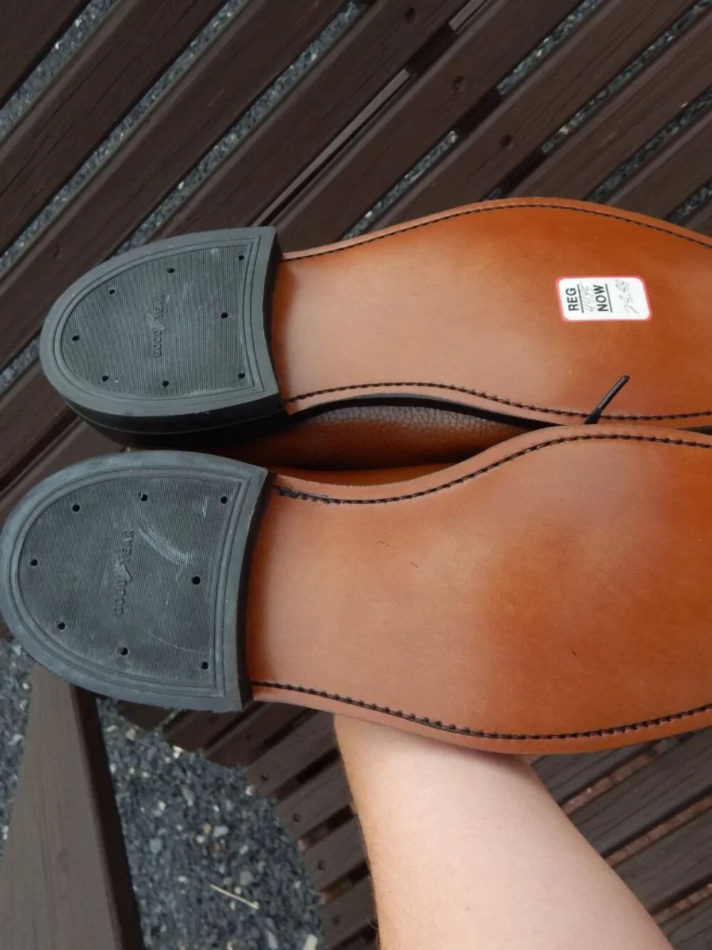 VTG Hanover Plain Toe Blucher Dress Shoes Mens 10.5 D/B  Pebble Grain Leather **